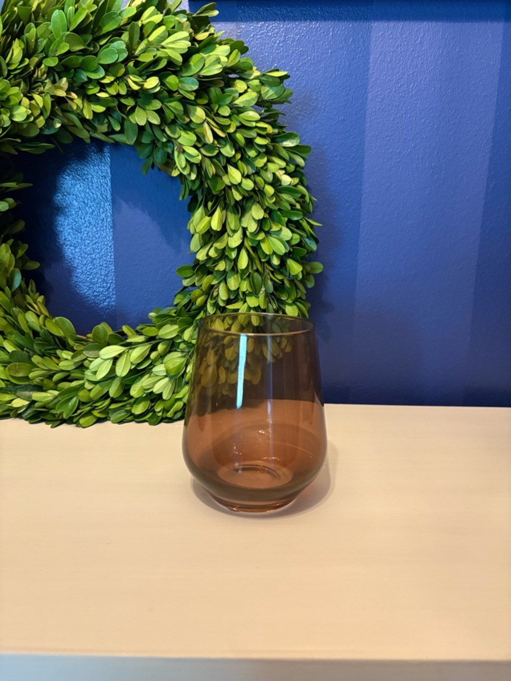 Estelle Colored Glass Stemless WineGlass, Amber Smoke